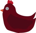 Cute chicken simple vector illustration, poultry yard